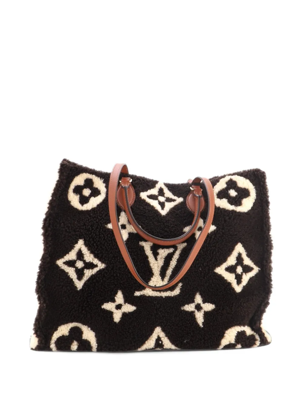 Louis Vuitton Pre-Owned OnTheGo Monogram Giant Teddy Fleece GM tote bag - Braun