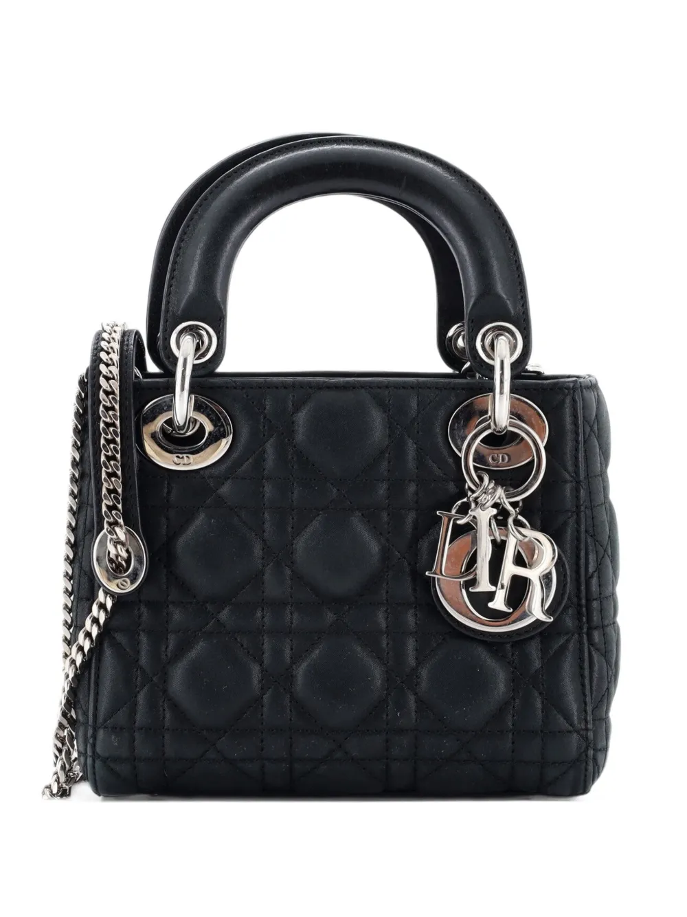 Christian Dior Pre-Owned Lady Dior Chain Bag Cannage Quilt Iridescent Leather Mini satchel - Grün