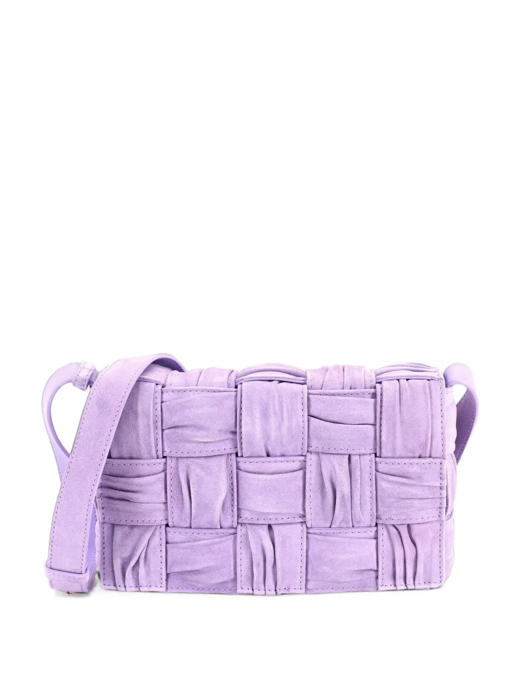 Bottega Veneta Pre-Owned Cassette Maxi Intrecciato Plisse Suede crossbody bag - Violett