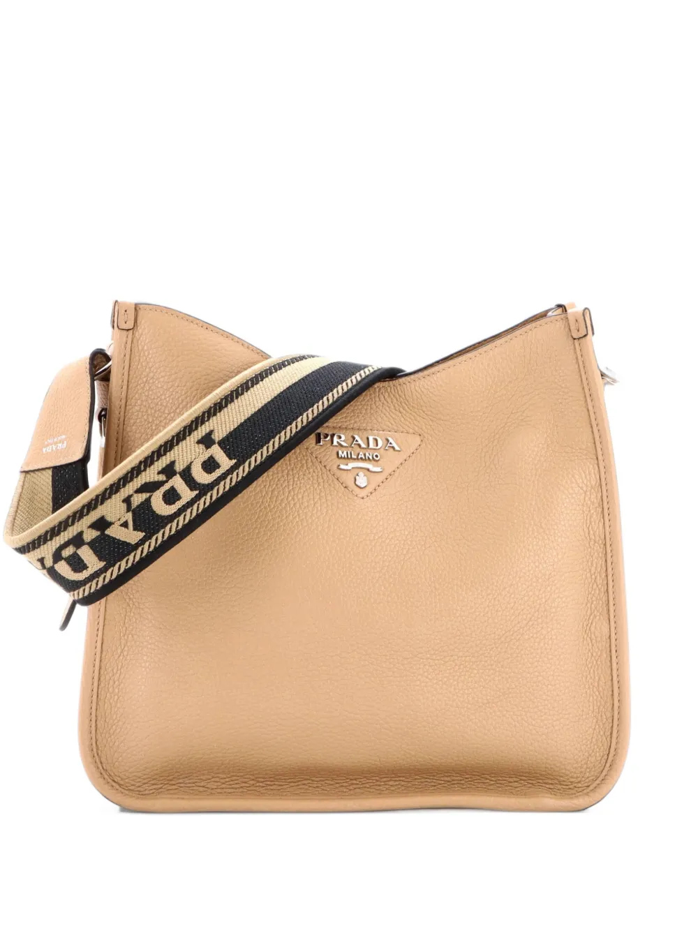 Prada Pre-Owned Logo Strap Vitello Daino Medium crossbody bag - Toni neutri