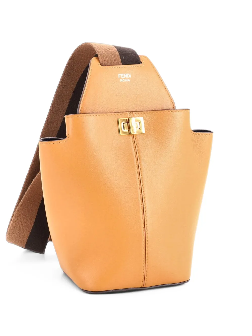 Fendi Pre-Owned Guitar Bag Leather Mini crossbody bag - Braun