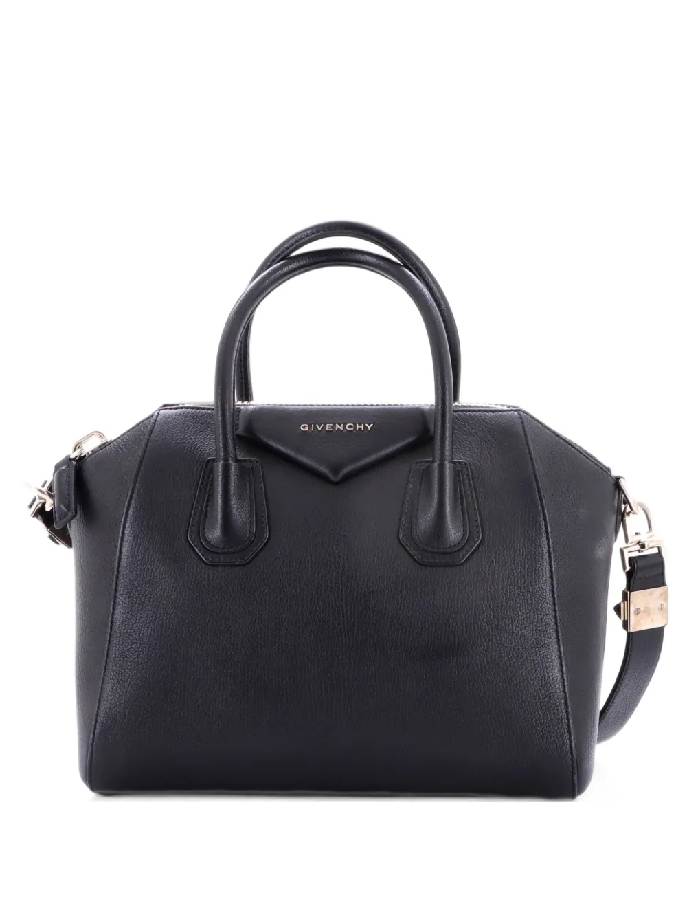 Pre-owned Givenchy Antigona Bag Leather Small Satchel In Black
