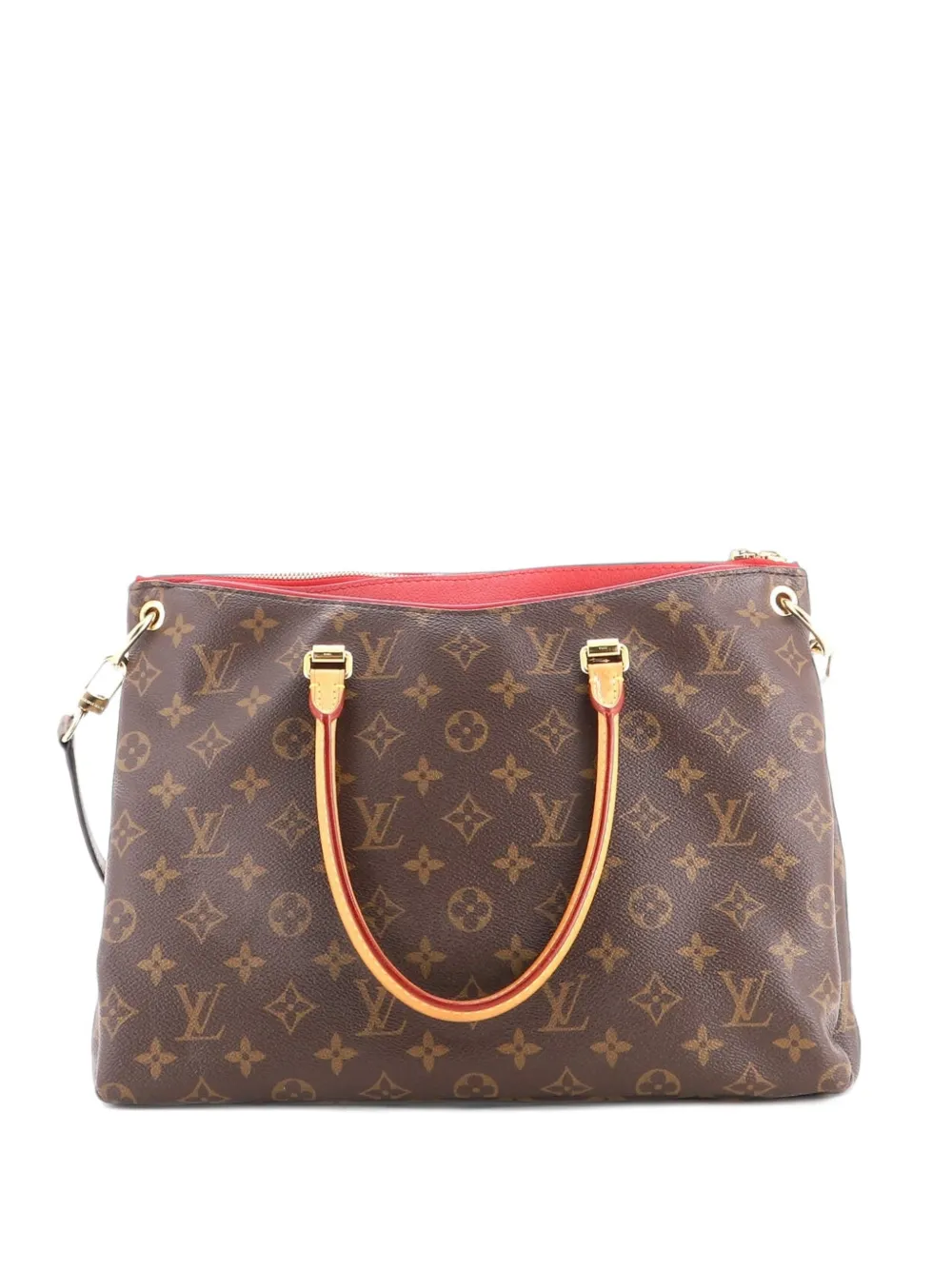 Louis Vuitton Pre-Owned Pallas Tote Monogram Canvas with Leather shoulder bag - Braun