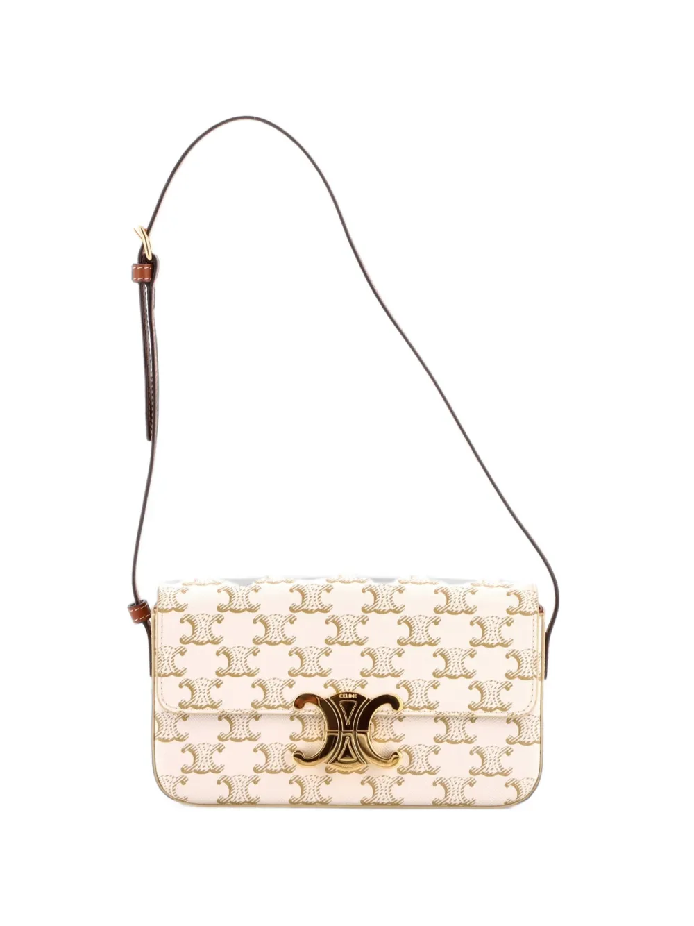 Celine Pre-Owned Triomphe East-West Triomphe Coated Canvas shoulder bag - Weiß