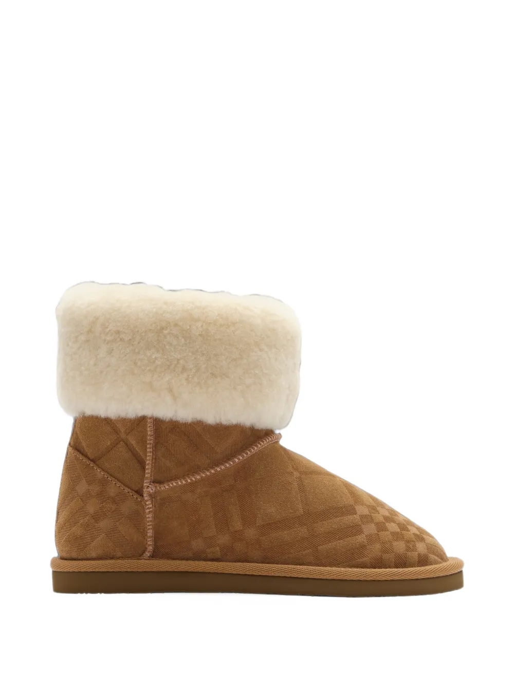 Burberry Kids Check Mini Flint shearling-lined boots - Marrone