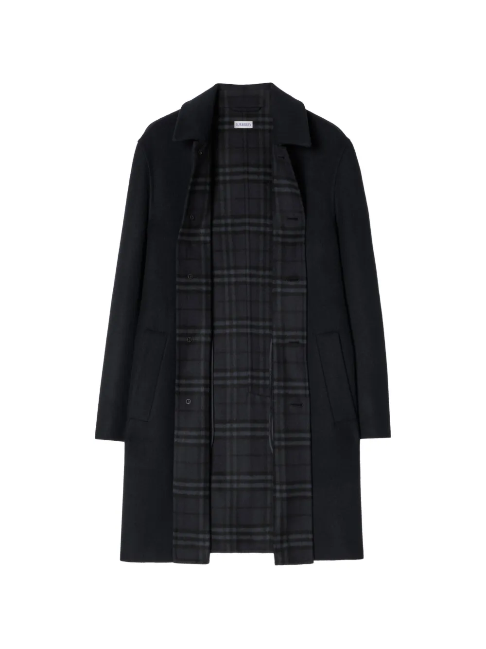 Burberry mid-length wool Worthing car coat Blauw