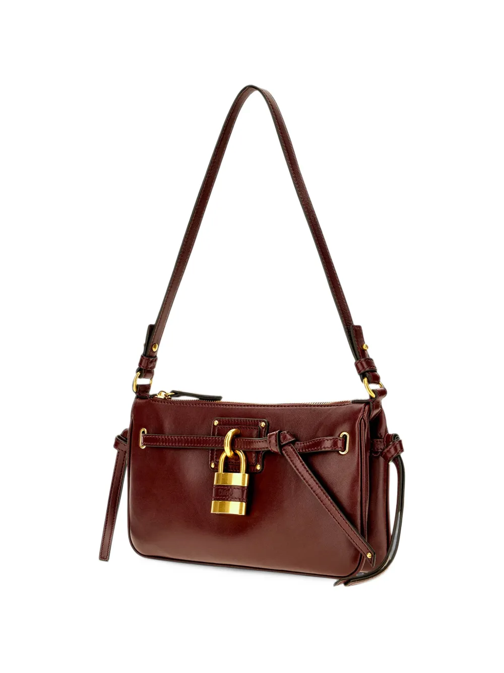 Chloé Padlock leather shoulder bag Rood