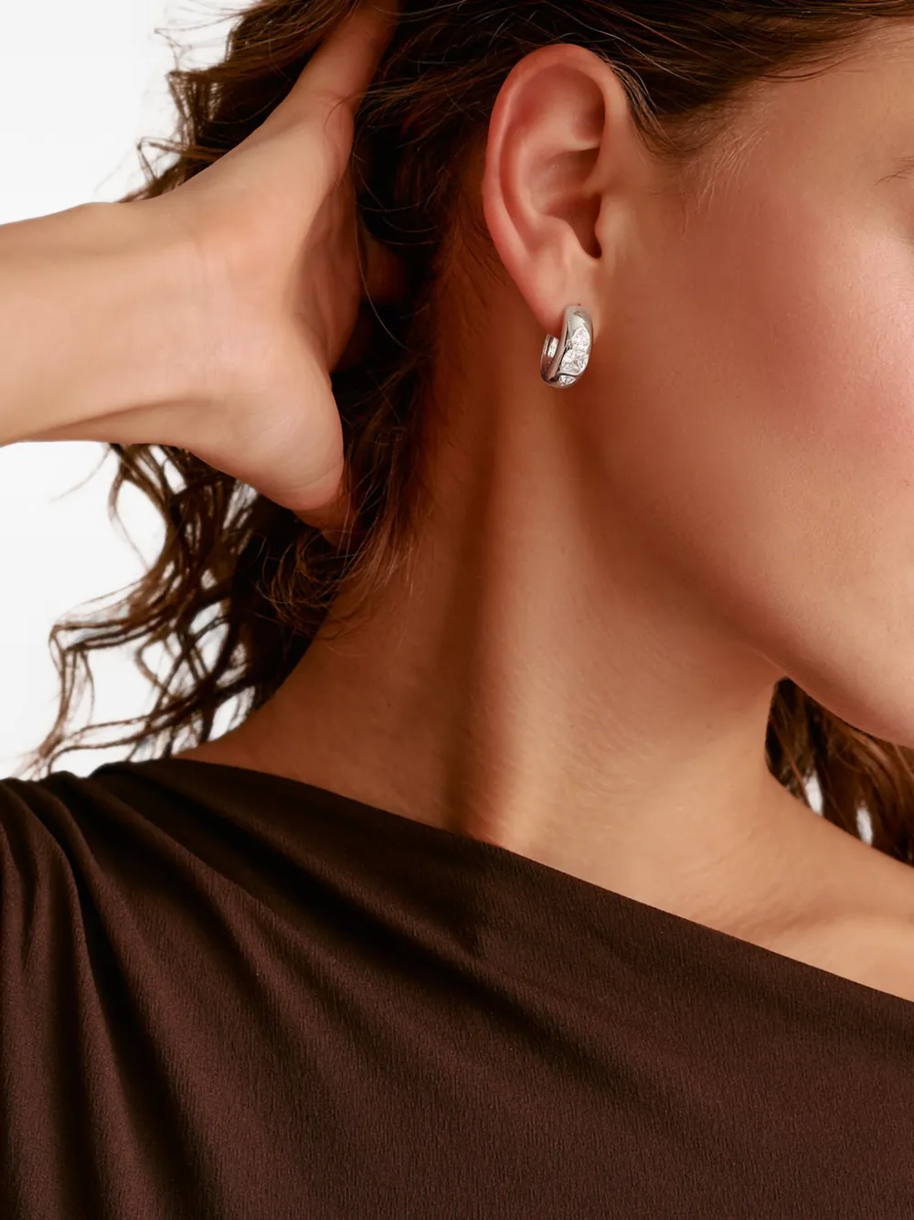 Thomas Sabo Bold Elegance zirconia sterling silver hoop earrings - Argent Thomas Sabo Bold Elegance zirconia sterling silver hoop earrings - Argent