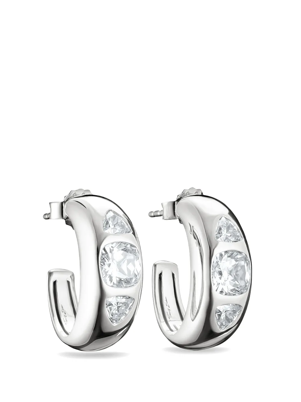 Thomas Sabo Bold Elegance zirconia sterling silver hoop earrings - Argento