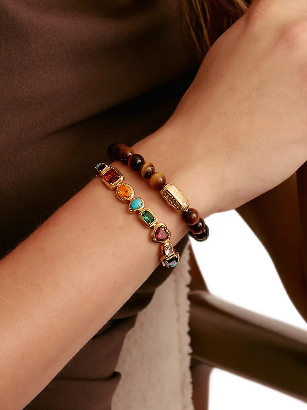 Thomas Sabo tiger-eye Luck bead bracelet - Oro