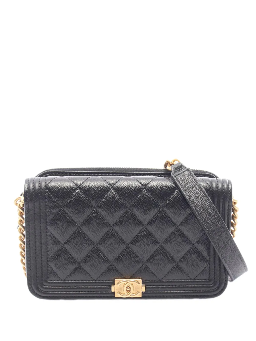CHANEL Pre-Owned 2021-2026 Caviar Boy Phone Case crossbody bag in Black