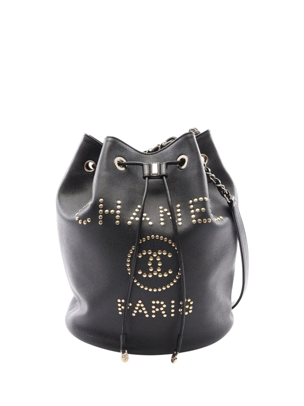 CHANEL Pre-Owned 2019 Caviar Deauville Drawstring backpack - Schwarz