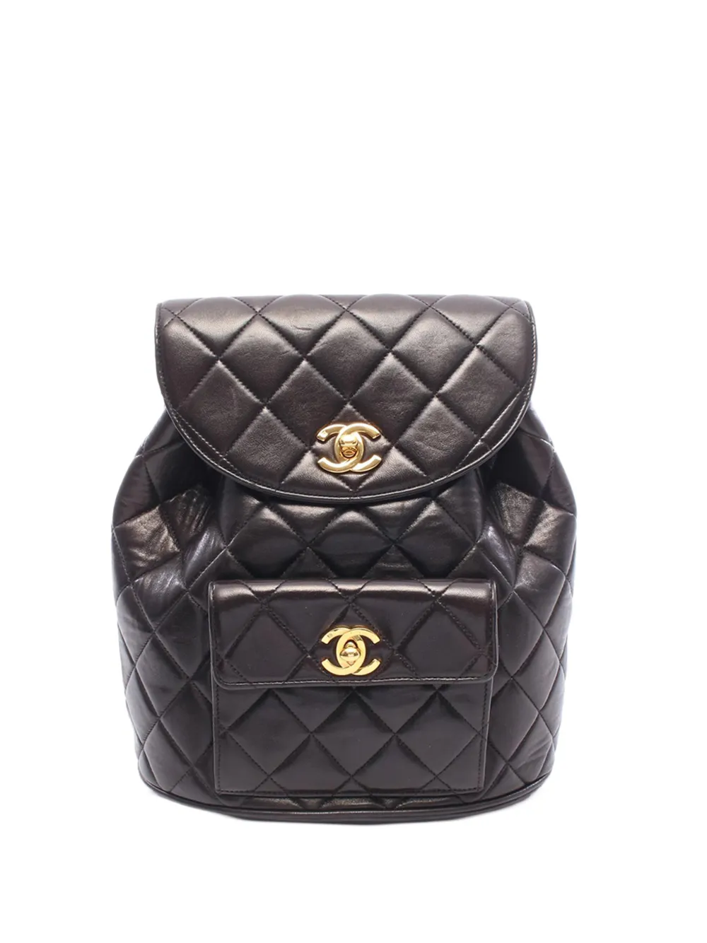 CHANEL Pre-Owned 1994-1996 Medium Quilted Lambskin Duma backpack - Schwarz