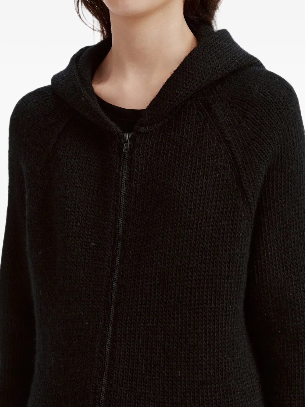 Y's Intarsia vest met rits Zwart