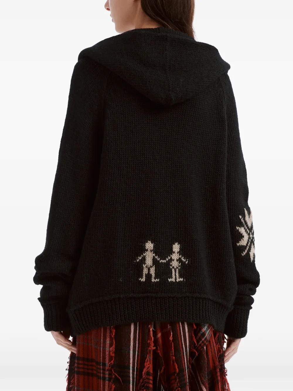 Y's Intarsia vest met rits Zwart