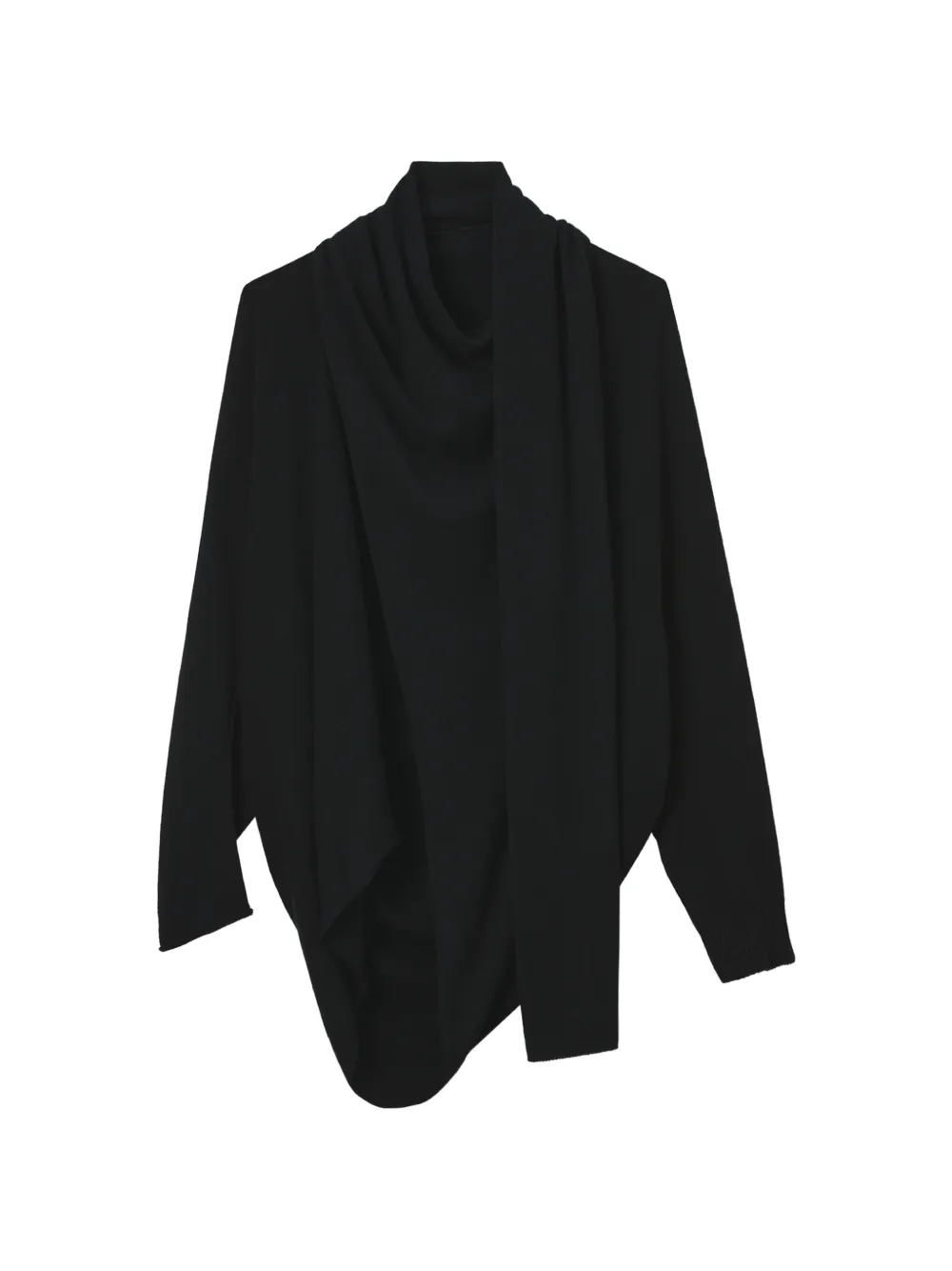 Y's asymmetric draped cardigan - Nero
