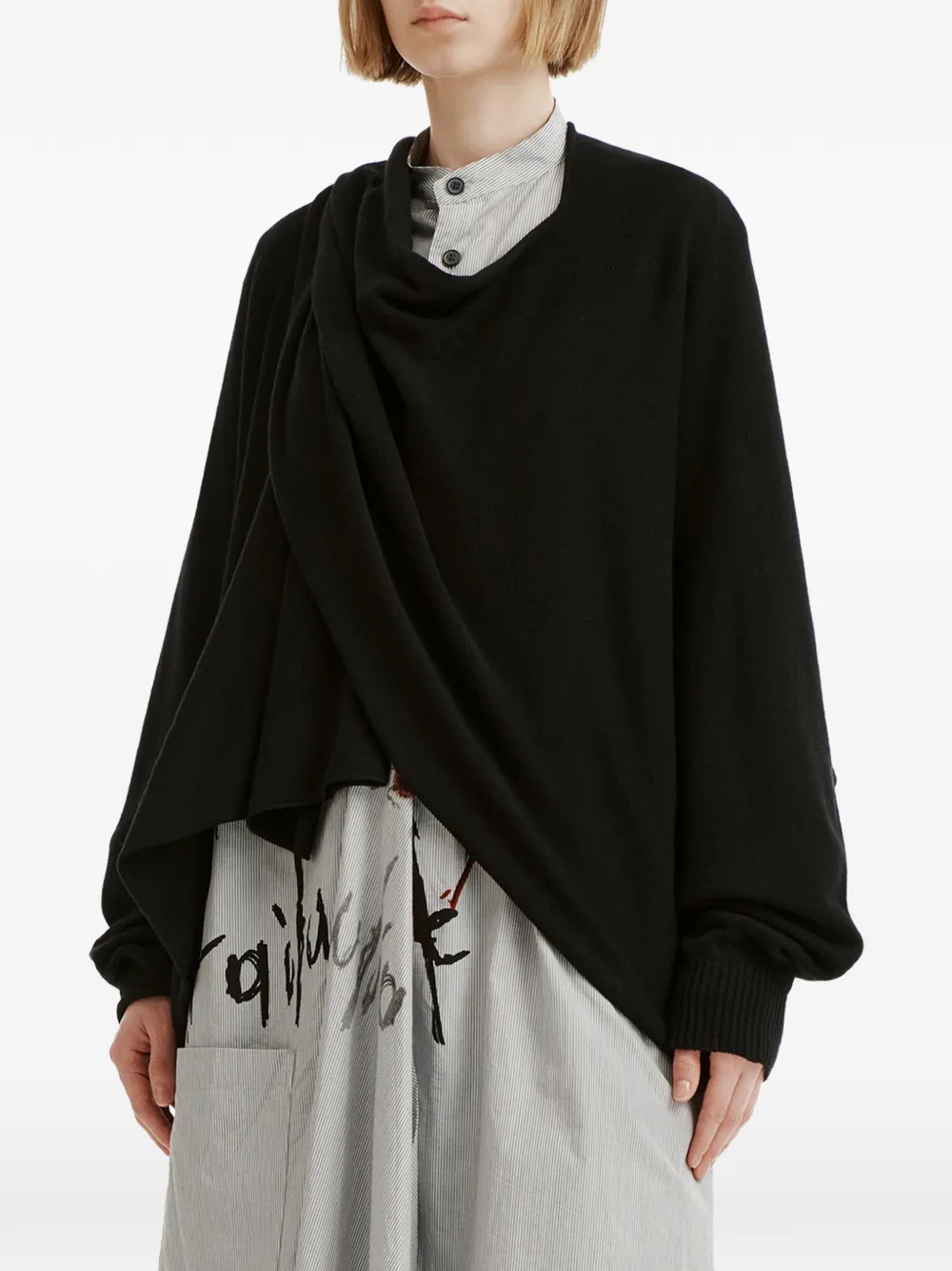 Y's Asymmetrisch vest Zwart