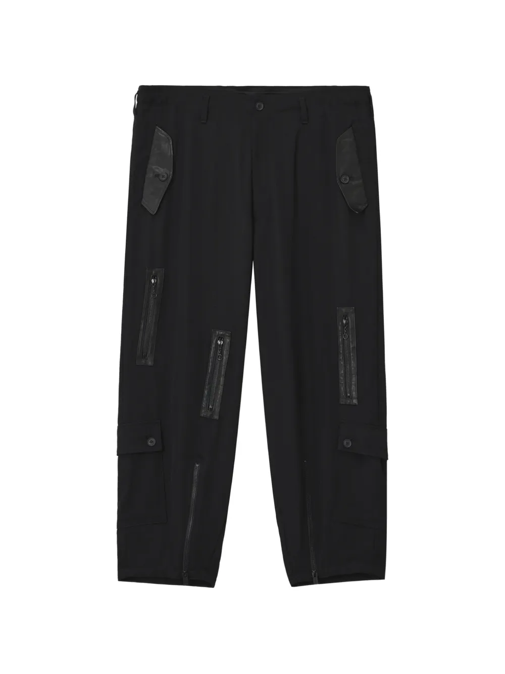 Yohji Yamamoto zip-detail trousers Zwart
