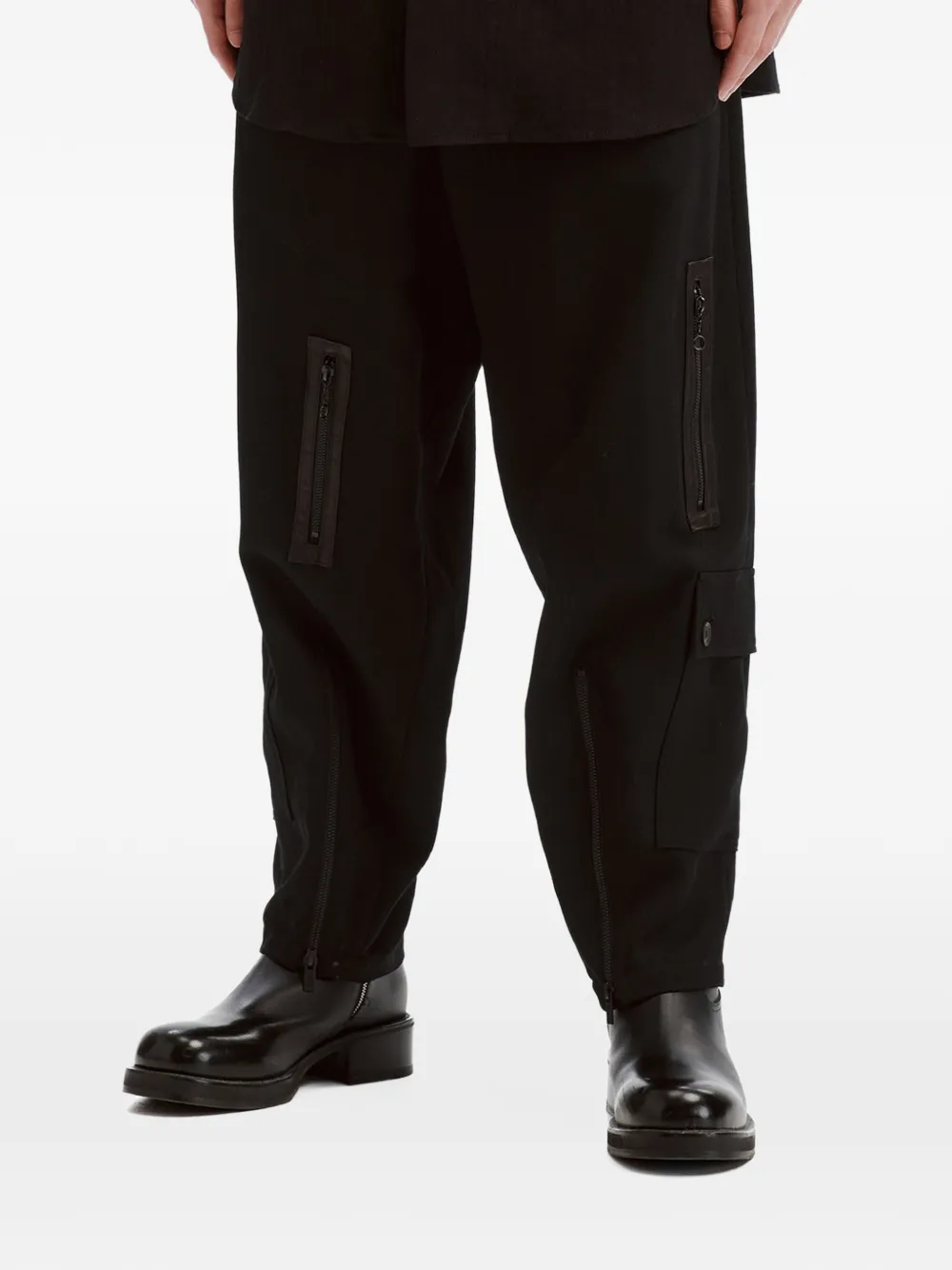 Yohji Yamamoto zip-detail trousers Zwart