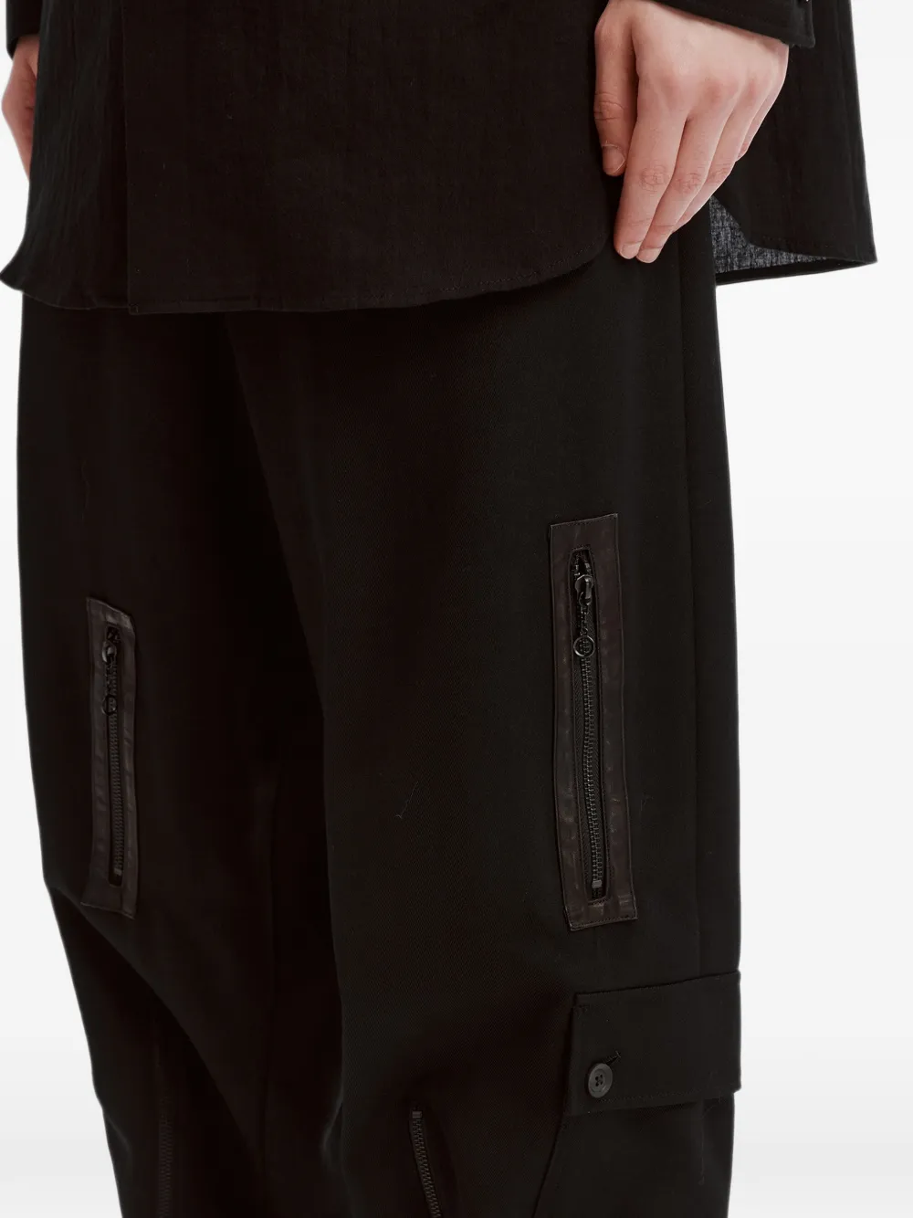 Yohji Yamamoto zip-detail trousers Zwart