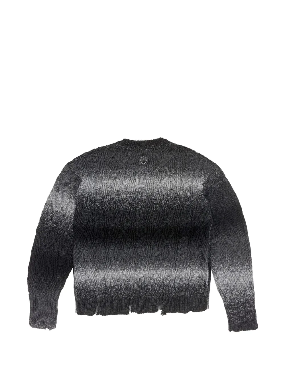 Htc Los Angeles cable-knit distressed sweater Zwart