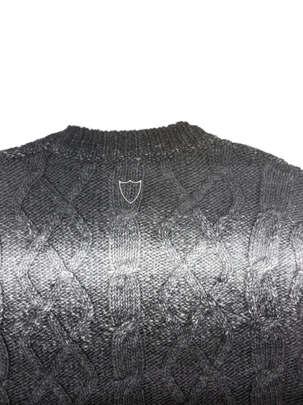 Htc Los Angeles cable-knit distressed sweater Zwart