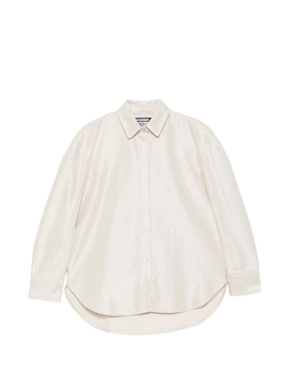 Jacquemus Nîmes Citta shimmer-effect oversized shirt Beige