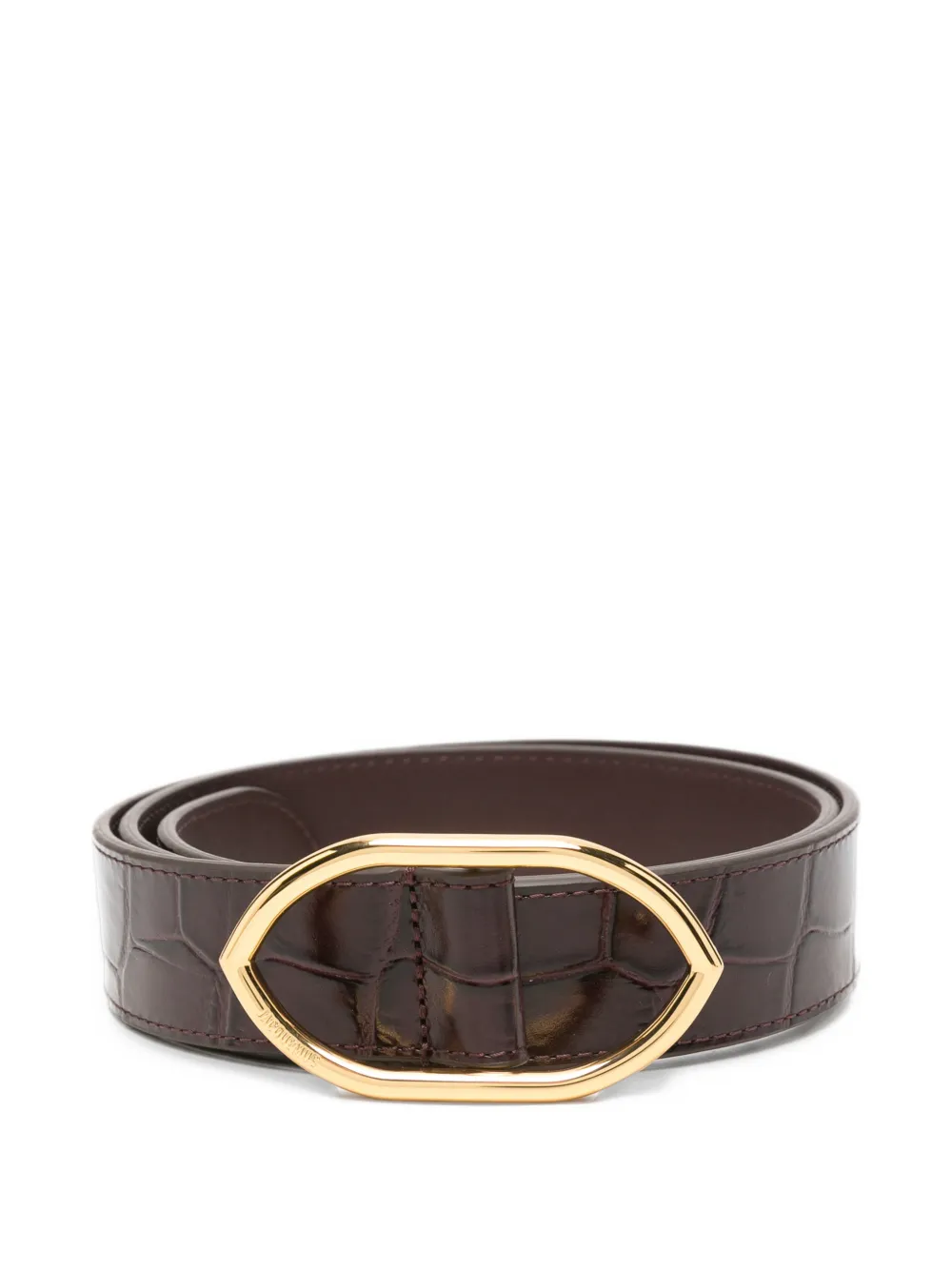 Jacquemus Calisson croc-effect leather belt - Rosso