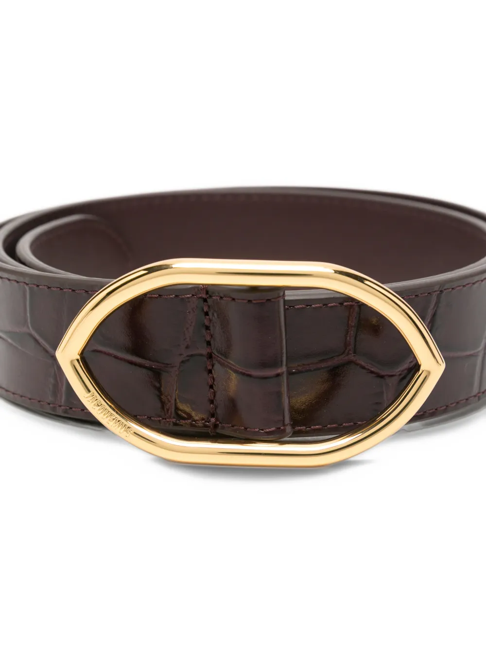 Jacquemus Calisson croc-effect leather belt Rood