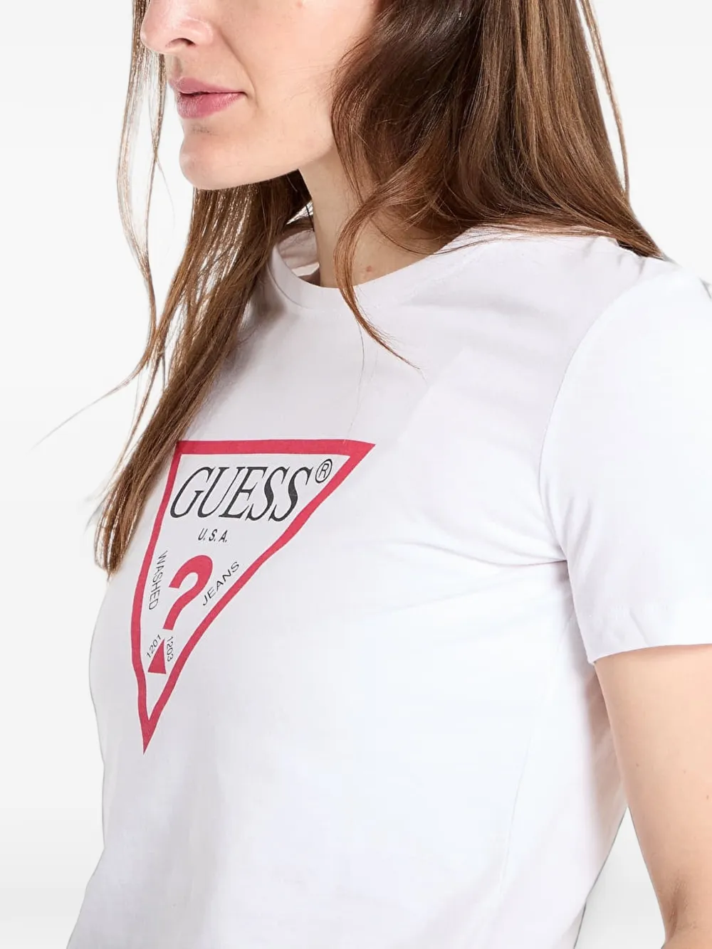 GUESS USA logo-print T-shirt Wit
