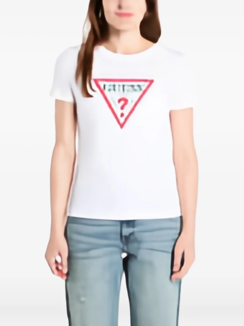 GUESS USA logo-print T-shirt Wit