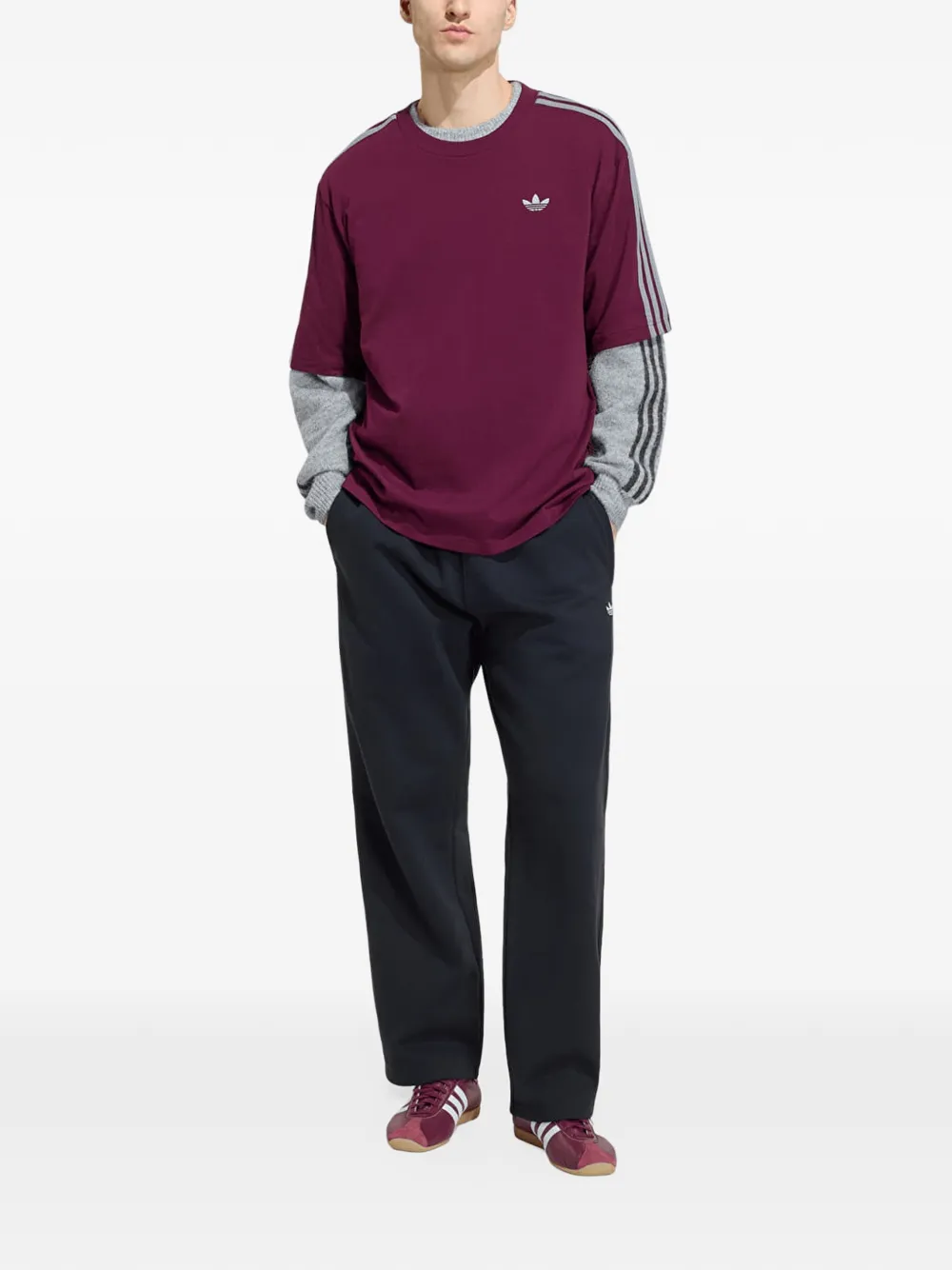 adidas Adicolor 3-Stripes oversized T-shirt Rood