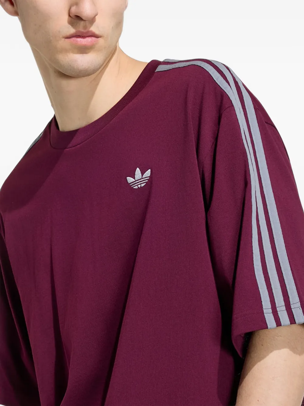 adidas Adicolor 3-Stripes oversized T-shirt Rood
