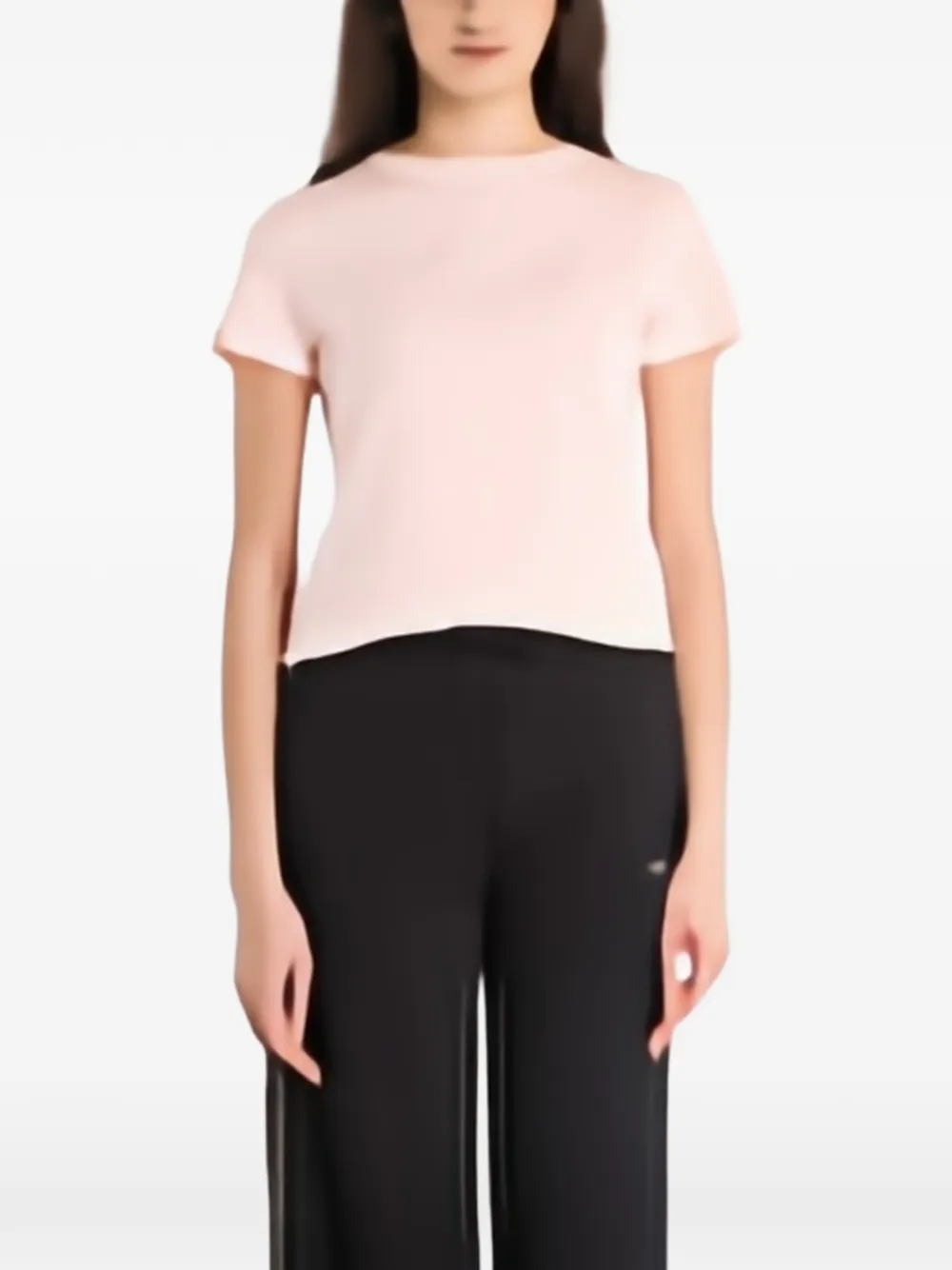 GUESS USA Briana rhinestone-logo T-shirt Roze