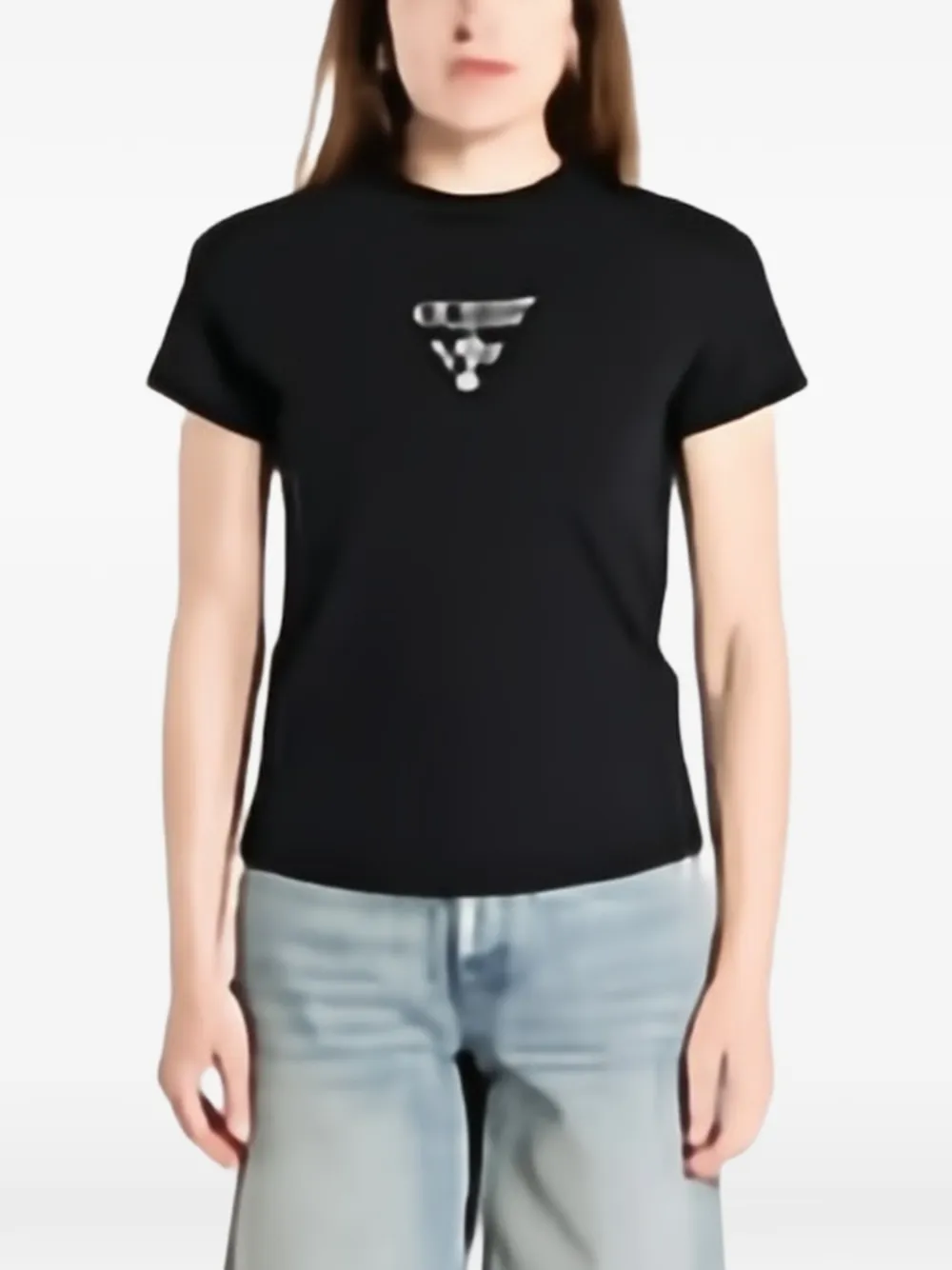 GUESS USA logo-print T-shirt Zwart
