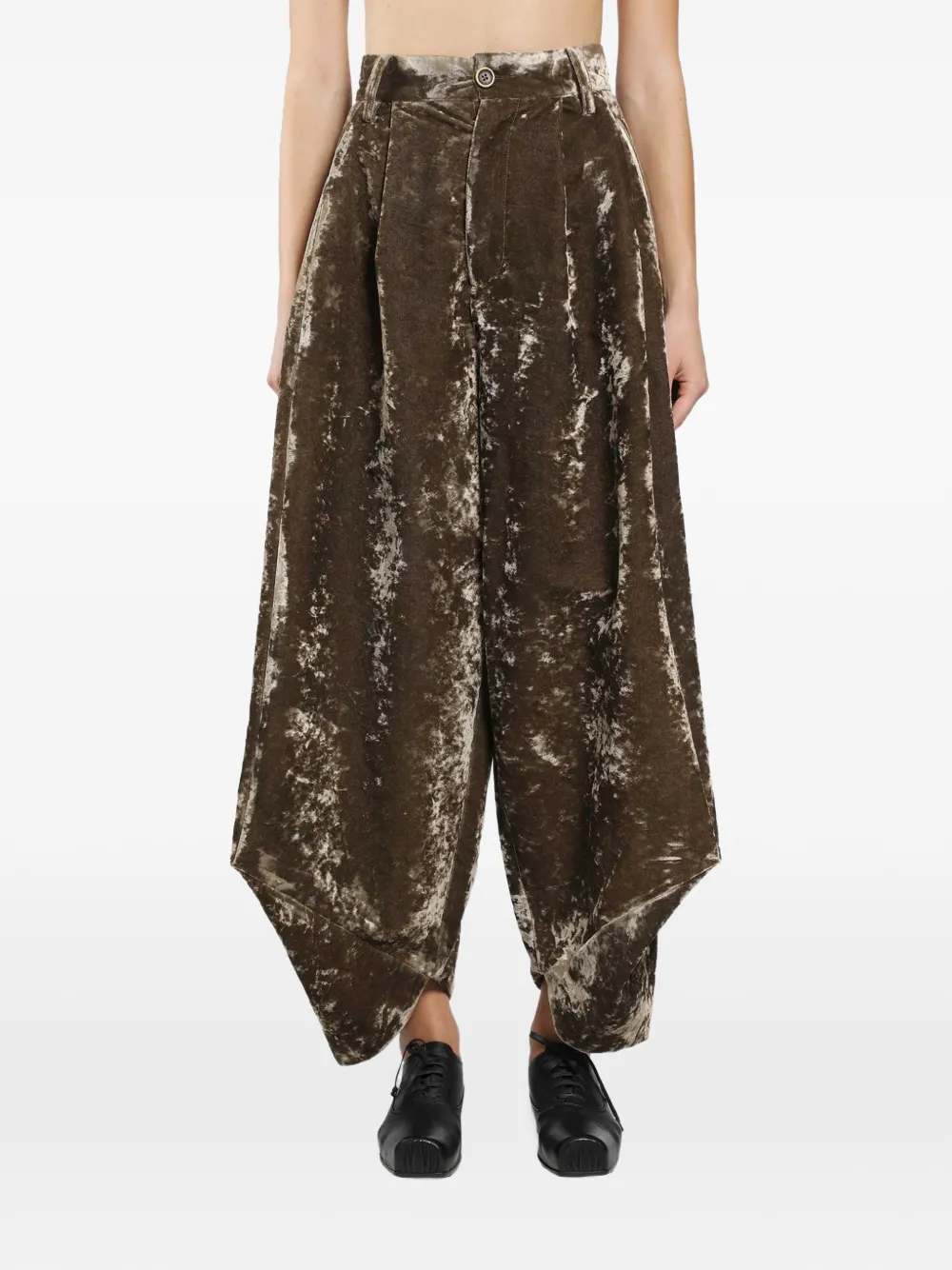 Uma Wang Popl fluwelen broek Groen