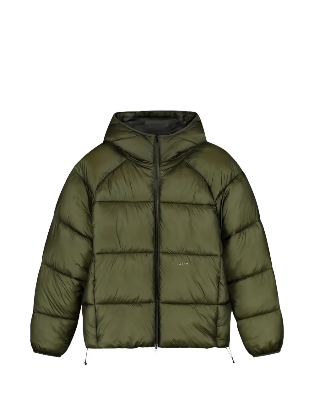 Arte Antwerp Hooded Ripstop Padded Jacket In Green