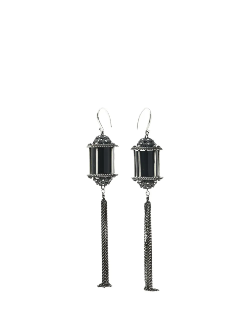 Ann Demeulemeester Suse lantern chain-fringe earrings - Argento