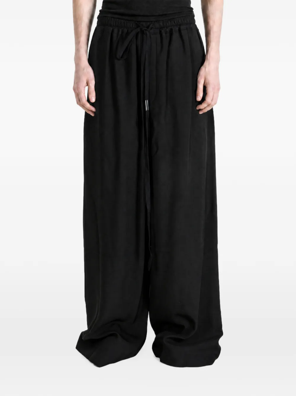 Ann Demeulemeester Eron drawstring wide-leg trousers Zwart