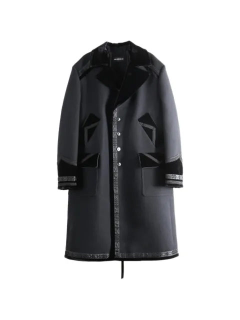 Ann Demeulemeester Havtor velvet-trimmed embroidered coat
