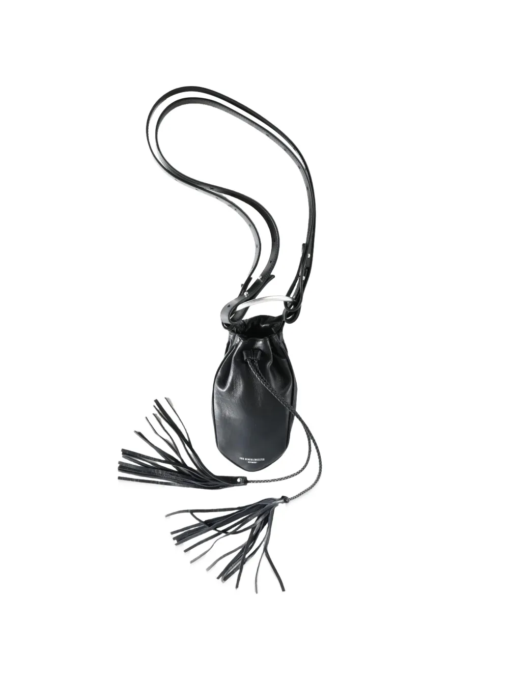 Ann Demeulemeester tassel-detail drawstring messenger bag - Nero