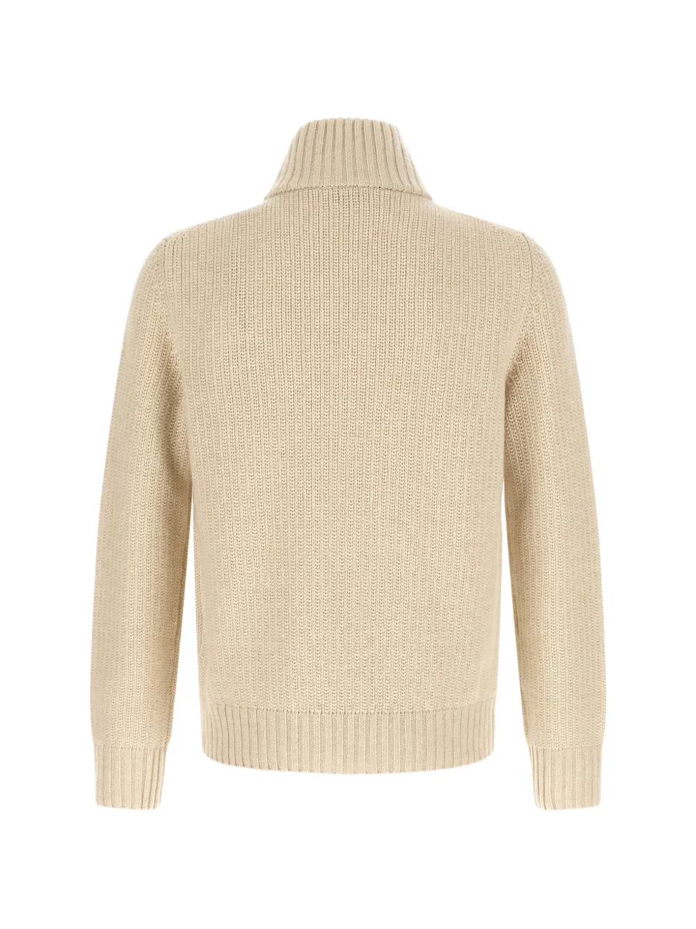 Moncler ribbed-knit zip-up cardigan Beige