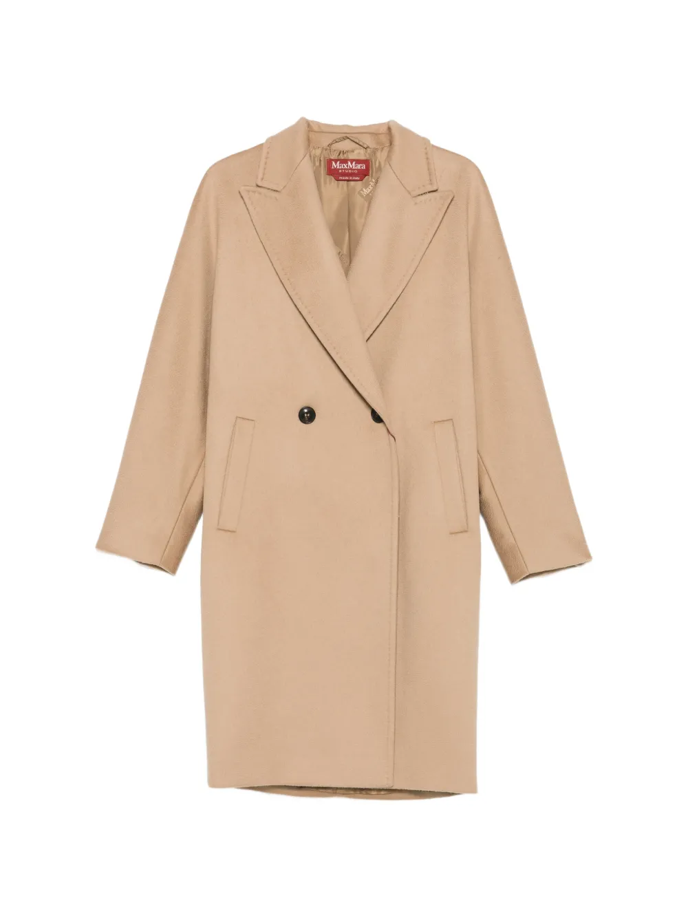 Max Mara double-breasted notched-lapel coat - Nude