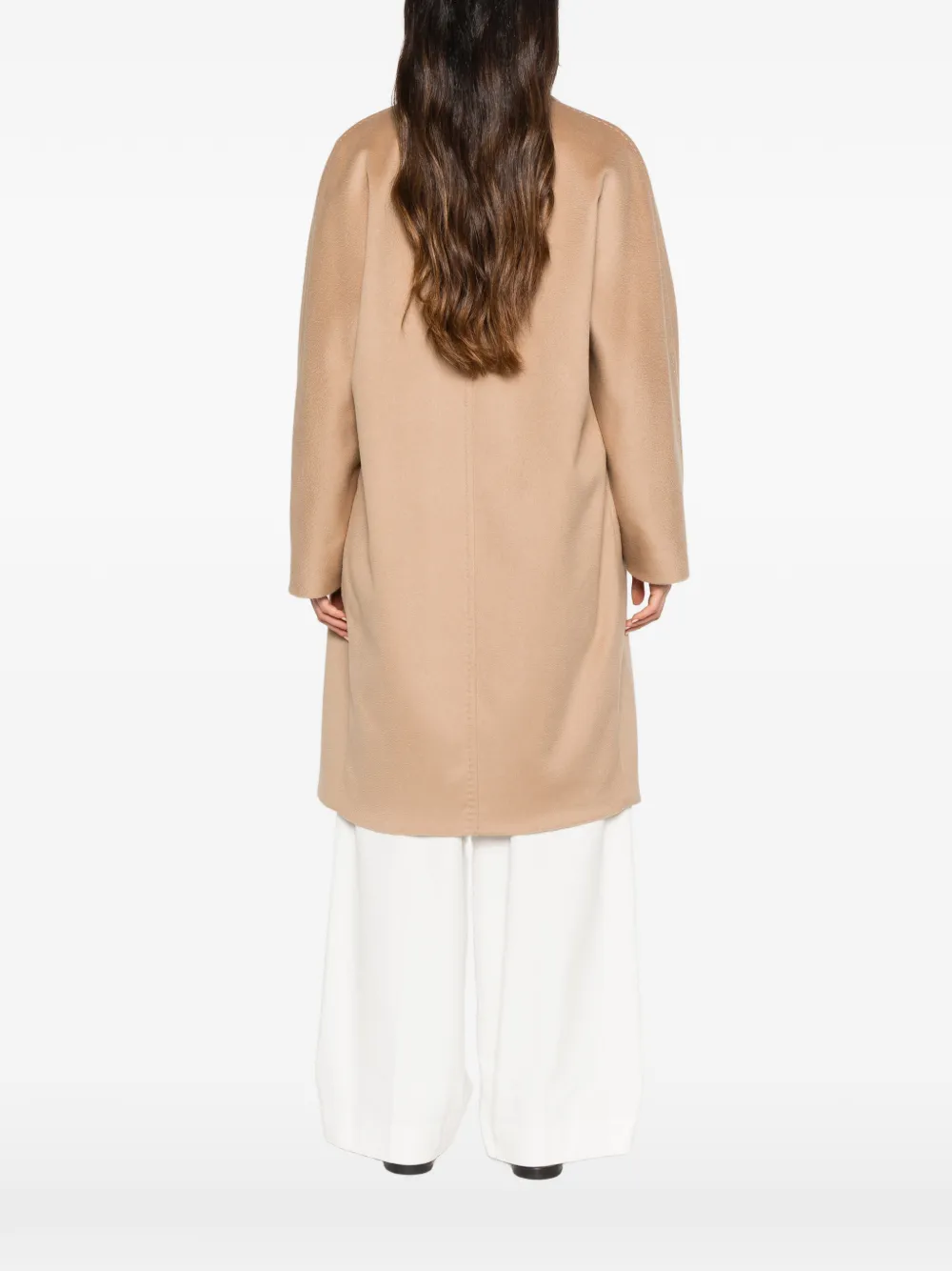 Max Mara double-breasted notched-lapel coat Beige