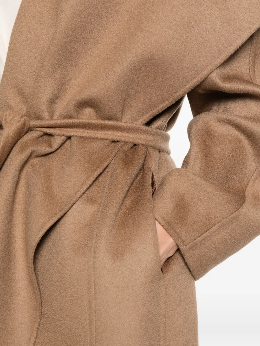 Max Mara belted shawl-collar coat Bruin