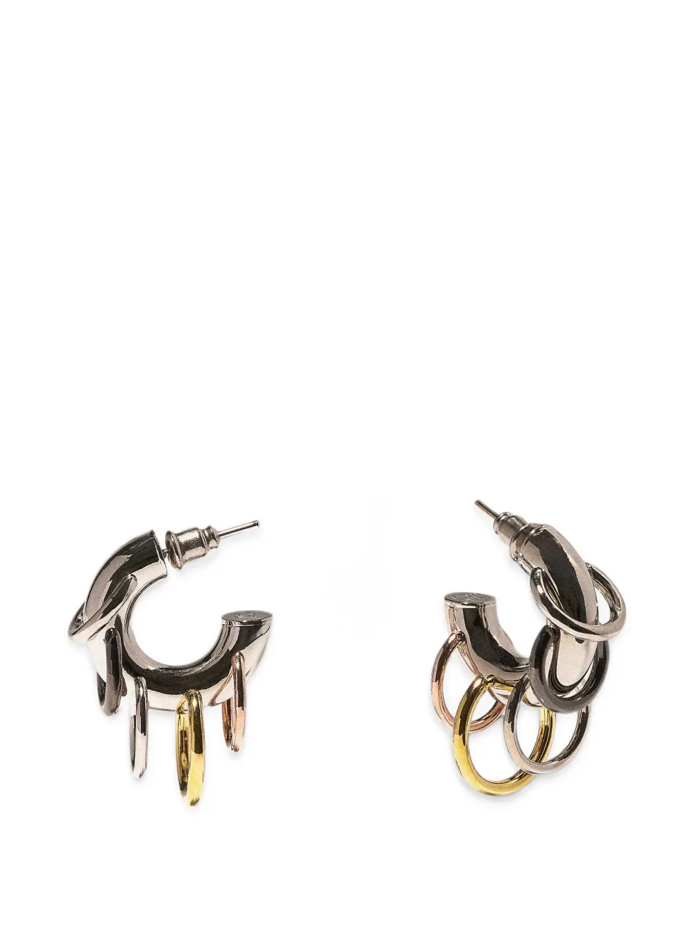Panconesi Pierced crystal hoop earrings - Argento