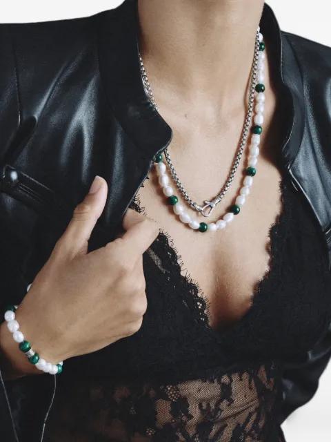 Thomas Sabo Rebel malachite pearl bracelet