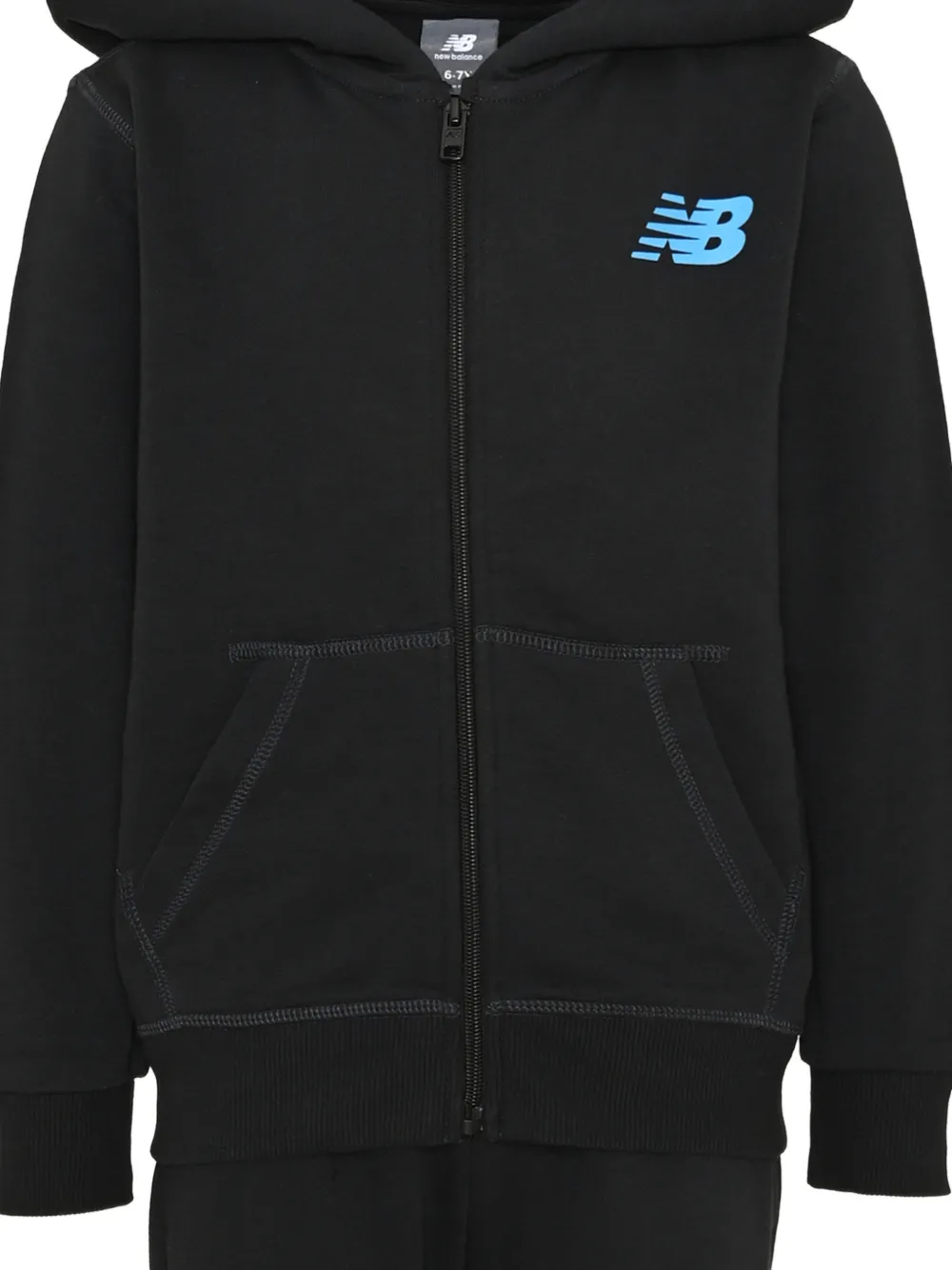 New Balance Kids logo-print zip-up tracksuit Zwart