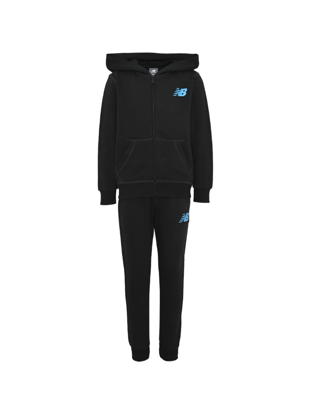 New Balance Kids logo-print zip-up tracksuit - Nero