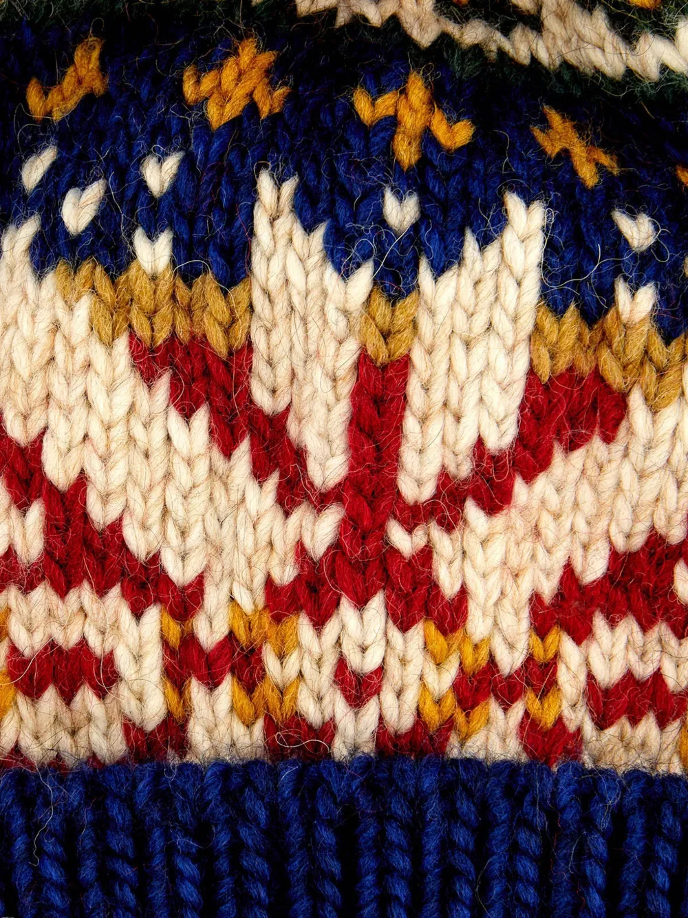 Gallo Fair Isle muts met pompon Blauw